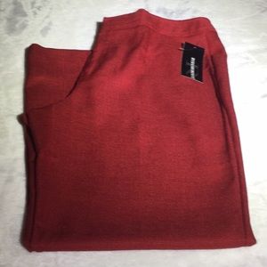 Red Linen Slacks -Requirements Pants Size 14 Petfect *Valentine's & Christmas